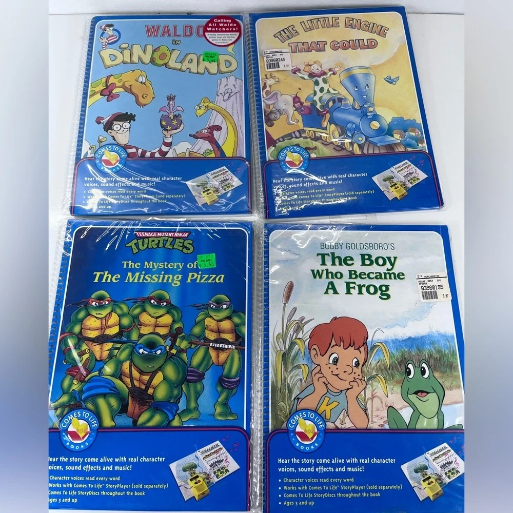 Lot of 4 Comes To Life Interactive Books Turtles Waldo Little Engine Frog Sealed